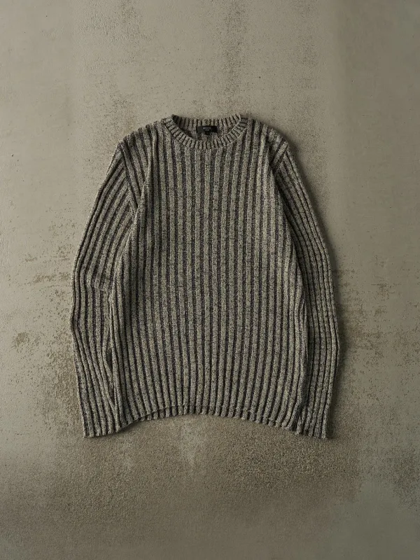 Vintage Y2K Beige Striped Knit Pullover (M/L) sold by Rebalance Vintage