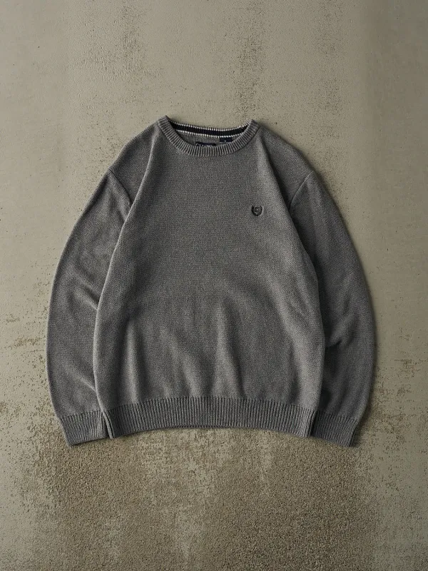 Vintage Y2K Grey Chaps Embroidered Knit (M) sold by Rebalance Vintage