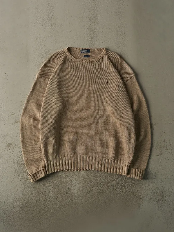 Vintage 90s Beige Polo Ralph Lauren Embroidered Knit (XXL/XXXL) sold by Rebalance Vintage