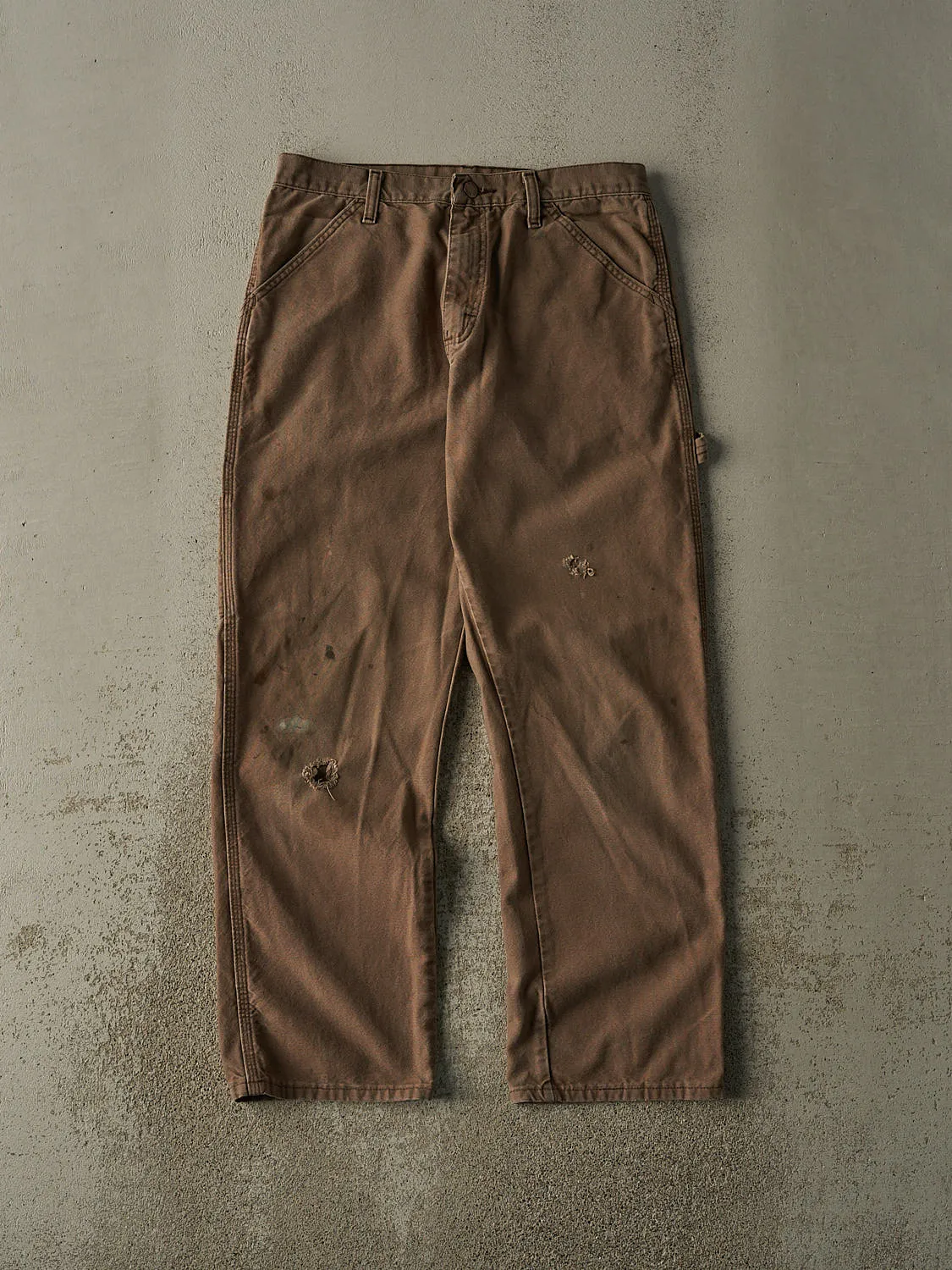 Vintage 90s Faded Brown Rustler Carpenter Pants (31x30) sold by Rebalance Vintage
