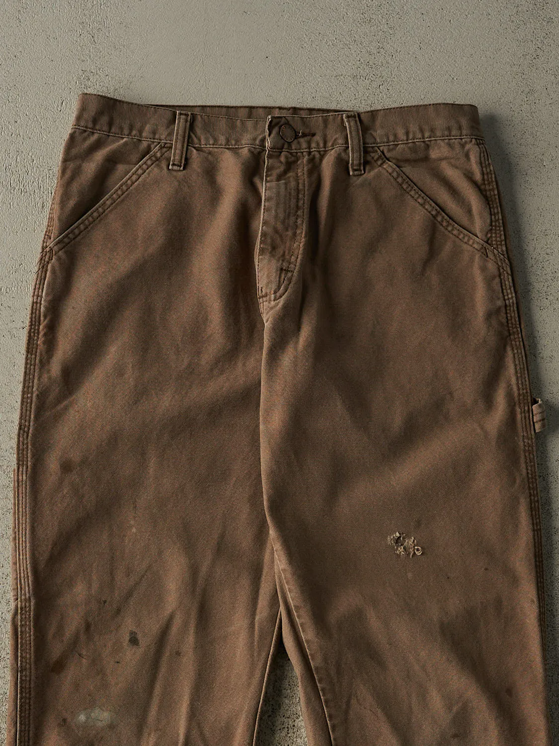 Vintage 90s Faded Brown Rustler Carpenter Pants (31x30) sold by Rebalance Vintage product image thumbnail 3