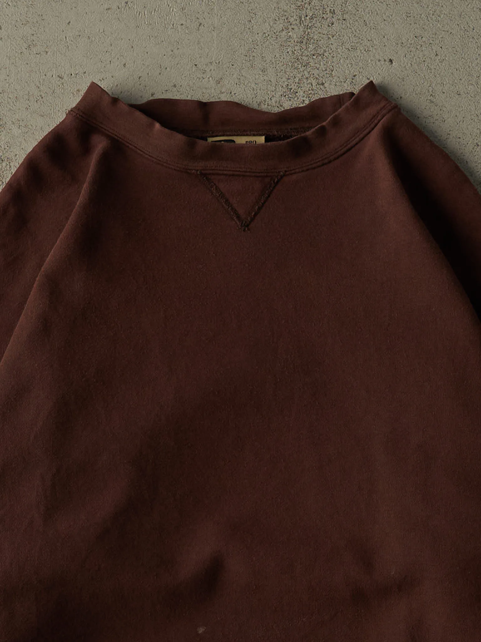 Vintage Y2K Sun Faded Brown Russell Athletic Blank Crewneck (XXL) sold by Rebalance Vintage product image thumbnail 2