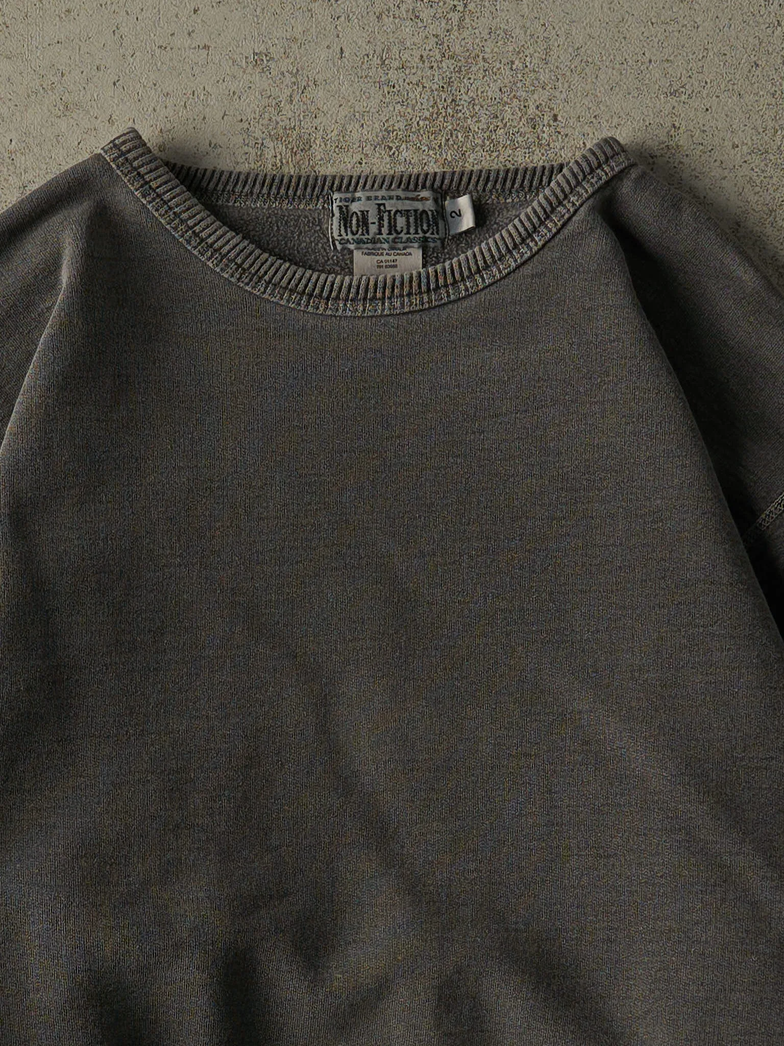 Vintage 90s Charcoal Grey Blank Crewneck (L/XL) sold by Rebalance Vintage product image thumbnail 2