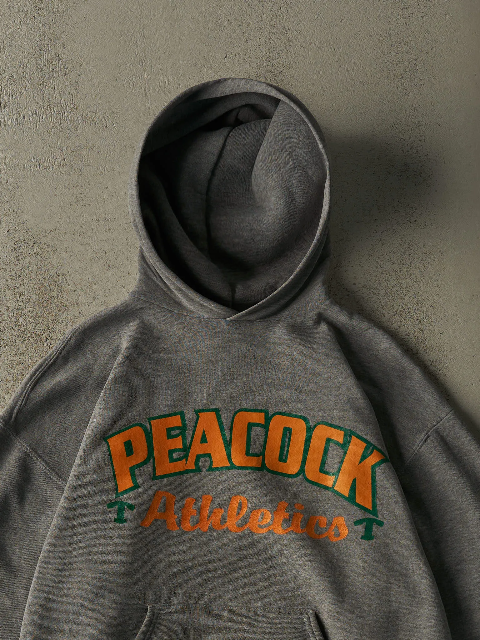 Vintage 90s Grey Peacock Athletics Russell Athletics Hoodie (L) sold by Rebalance Vintage product image thumbnail 2
