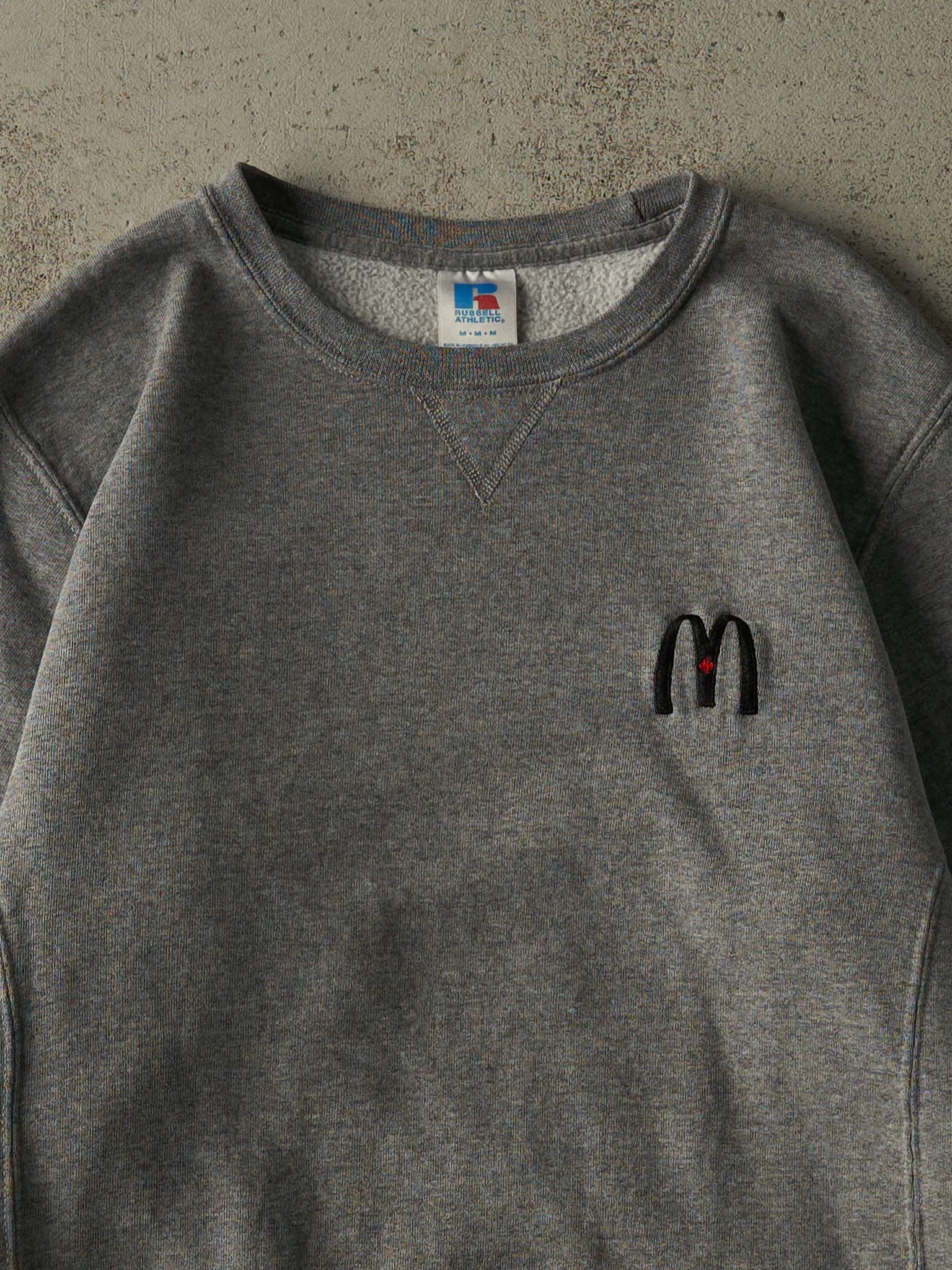 Vintage Y2K Grey McDonalds Embroidered Russell Athletic Crewneck (S/M) sold by Rebalance Vintage product image thumbnail 2