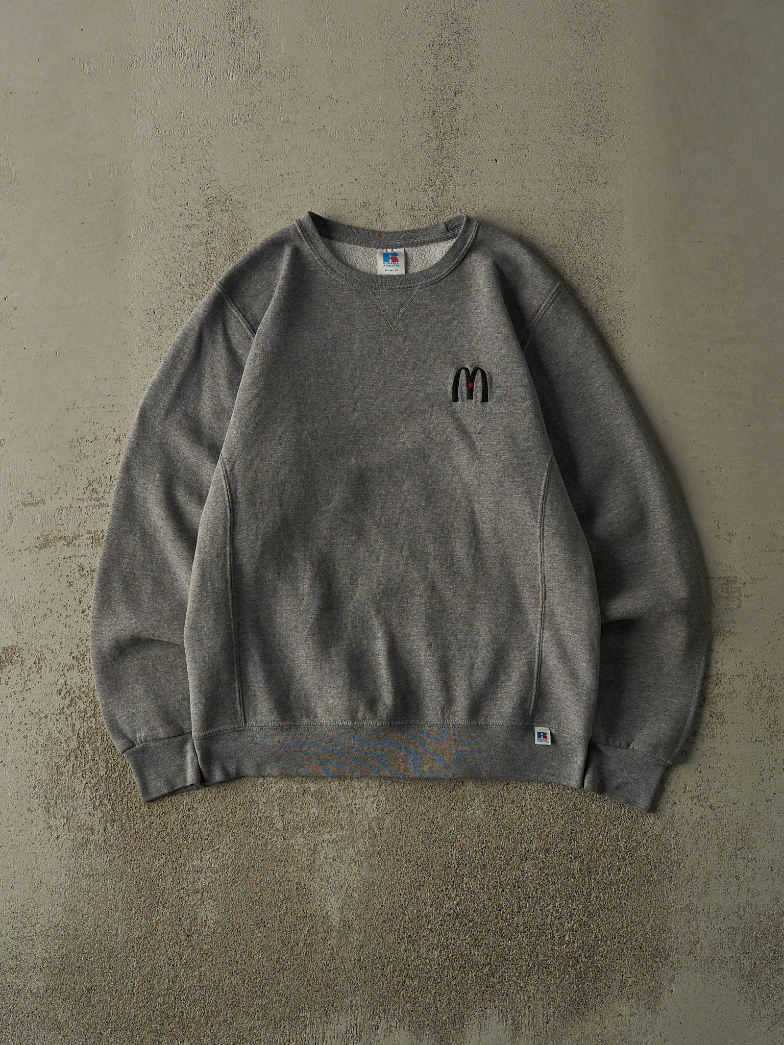 Vintage Y2K Grey McDonalds Embroidered Russell Athletic Crewneck (S/M) sold by Rebalance Vintage