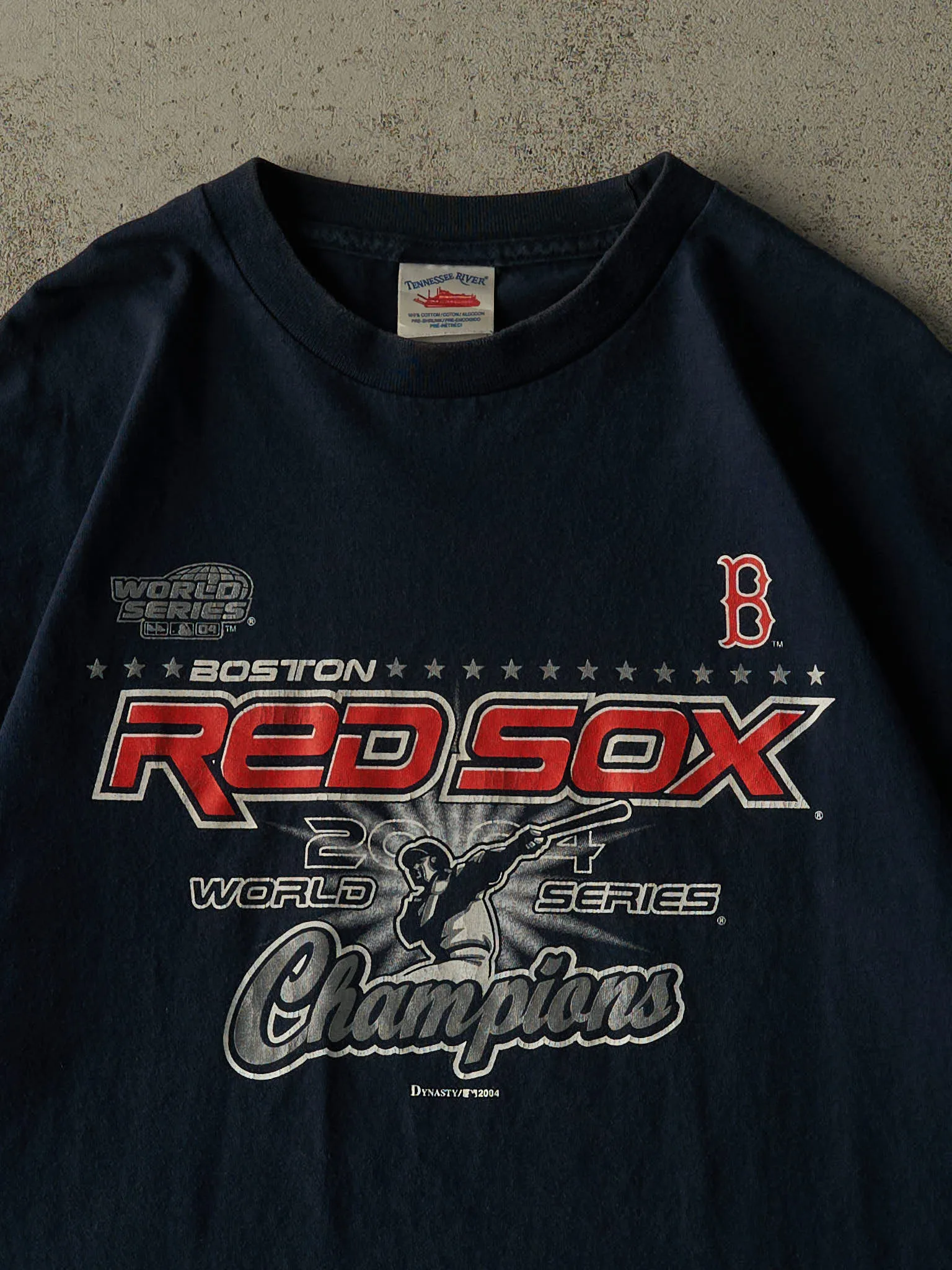 Vintage 04' Navy Blue Boston Red Sox World Series Champions Tee (XL) sold by Rebalance Vintage product image thumbnail 2