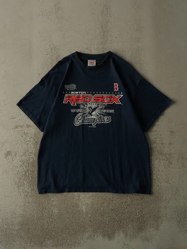 Vintage 04' Navy Blue Boston Red Sox World Series Champions Tee (XL) sold by Rebalance Vintage