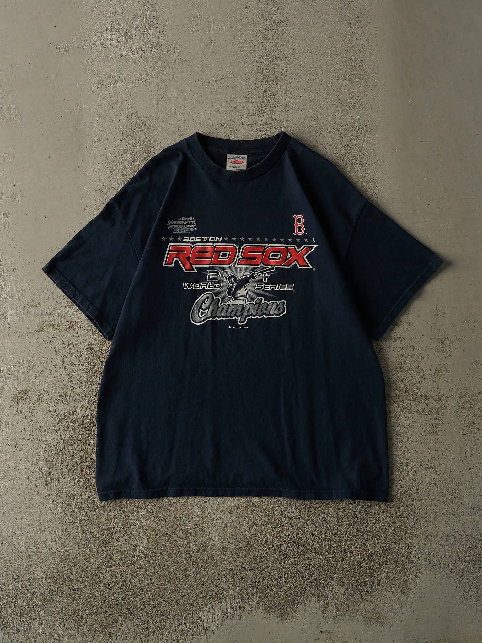 Vintage 04' Navy Blue Boston Red Sox World Series Champions Tee (XL) sold by Rebalance Vintage