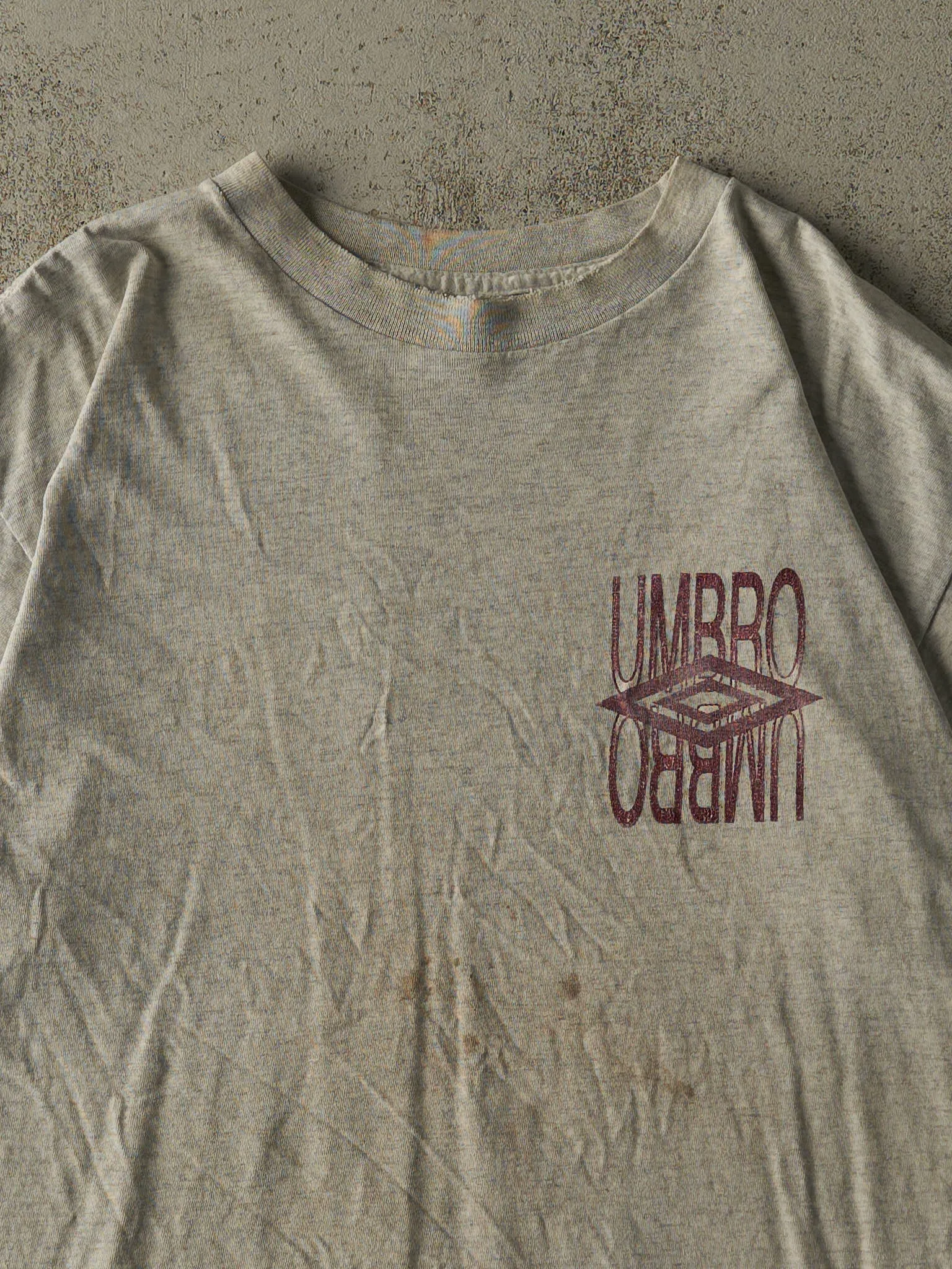 Vintage 90s Heather Grey Umbro Logo Single Stitch Tee (L/XL) sold by Rebalance Vintage product image thumbnail 3