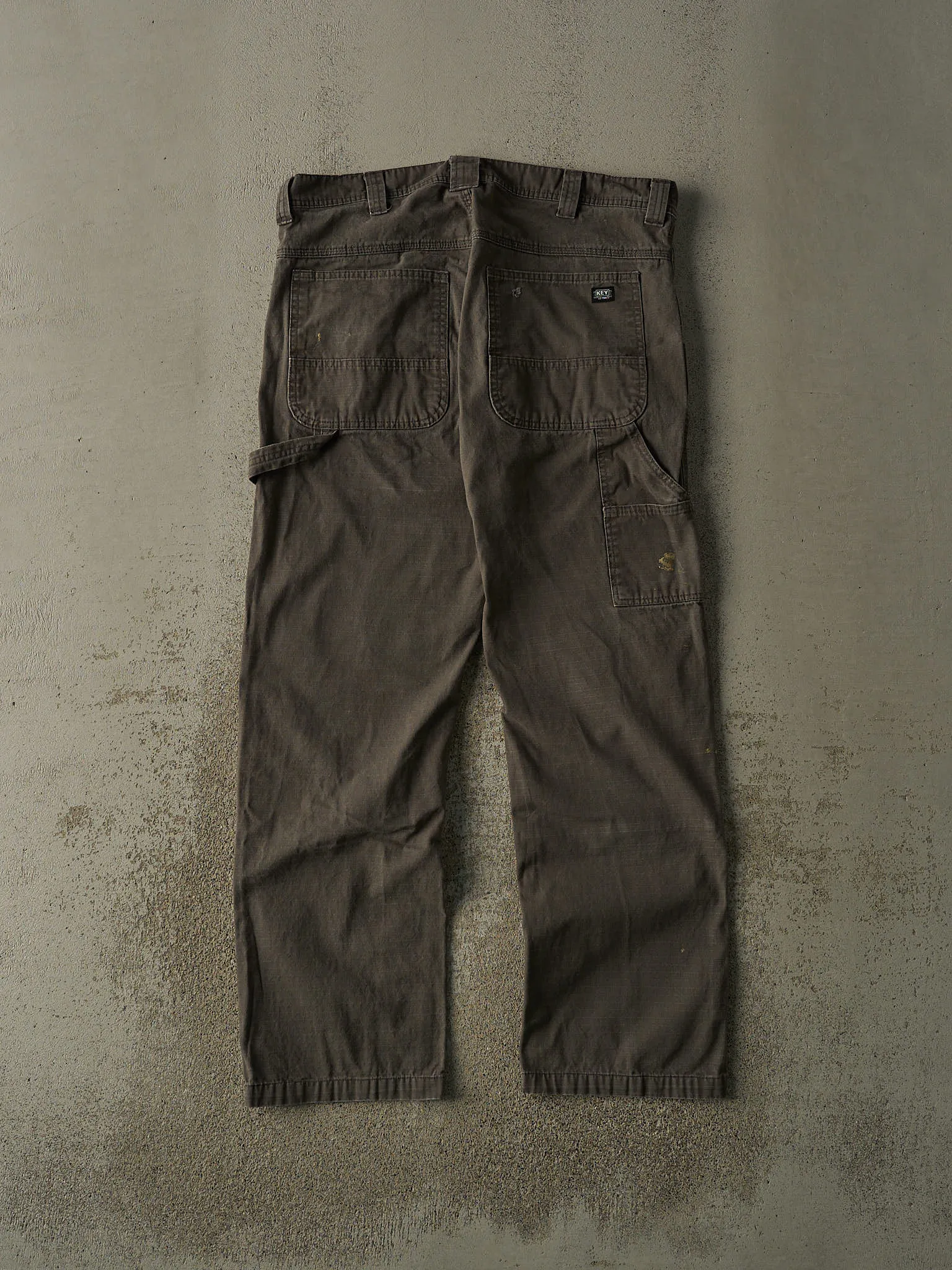 Vintage Y2K Faded Green Key Apparel Double Knee Cargo Pants (36x30.5) sold by Rebalance Vintage product image thumbnail 3