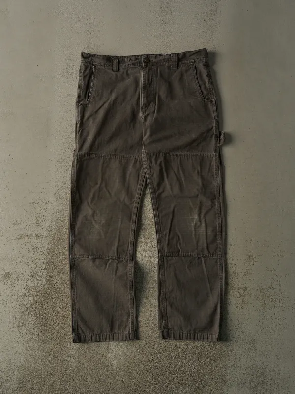 Vintage Y2K Faded Green Key Apparel Double Knee Cargo Pants (36x30.5) sold by Rebalance Vintage