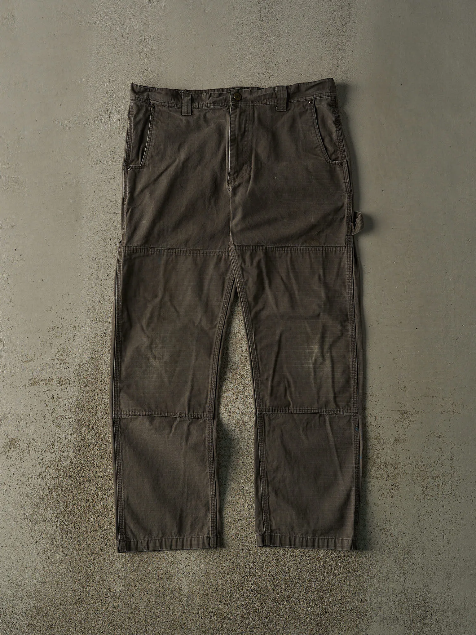 Vintage Y2K Faded Green Key Apparel Double Knee Cargo Pants (36x30.5) sold by Rebalance Vintage