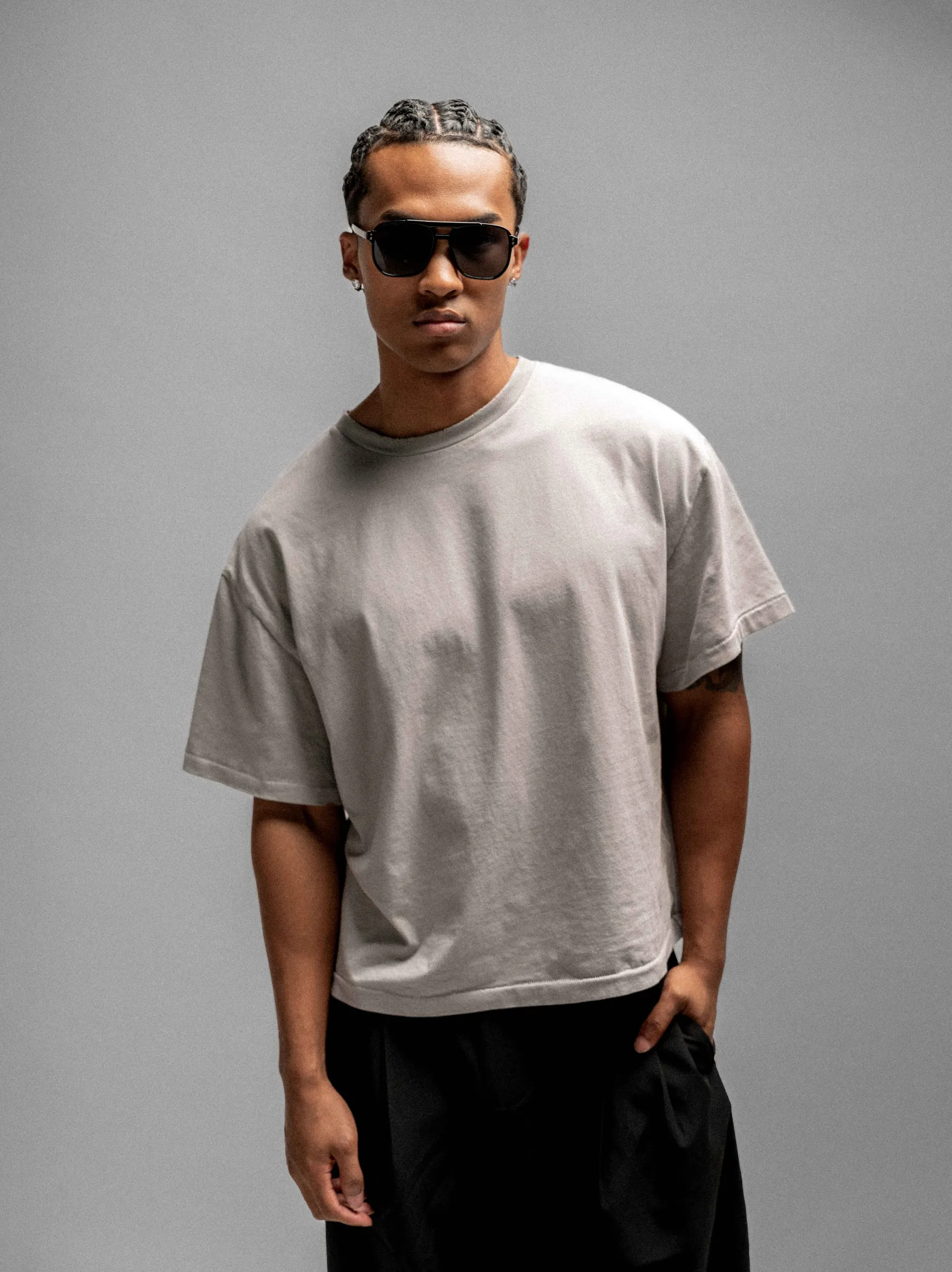 Everyday Boxy Tee – Clay Grey sold by Rebalance Vintage product image thumbnail 3