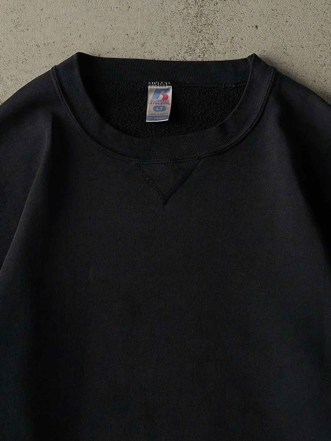 Vintage Y2K Black Russell Athletic Blank Crewneck (XL) sold by Rebalance Vintage product image thumbnail 2