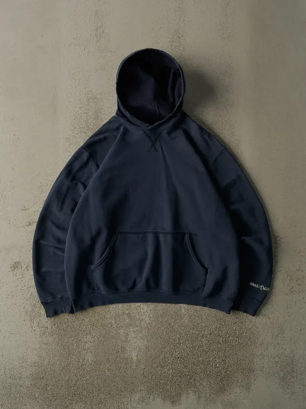 Vintage 90s Navy Blue World Athletics Embroidered Boxy Hoodie (M/L) sold by Rebalance Vintage