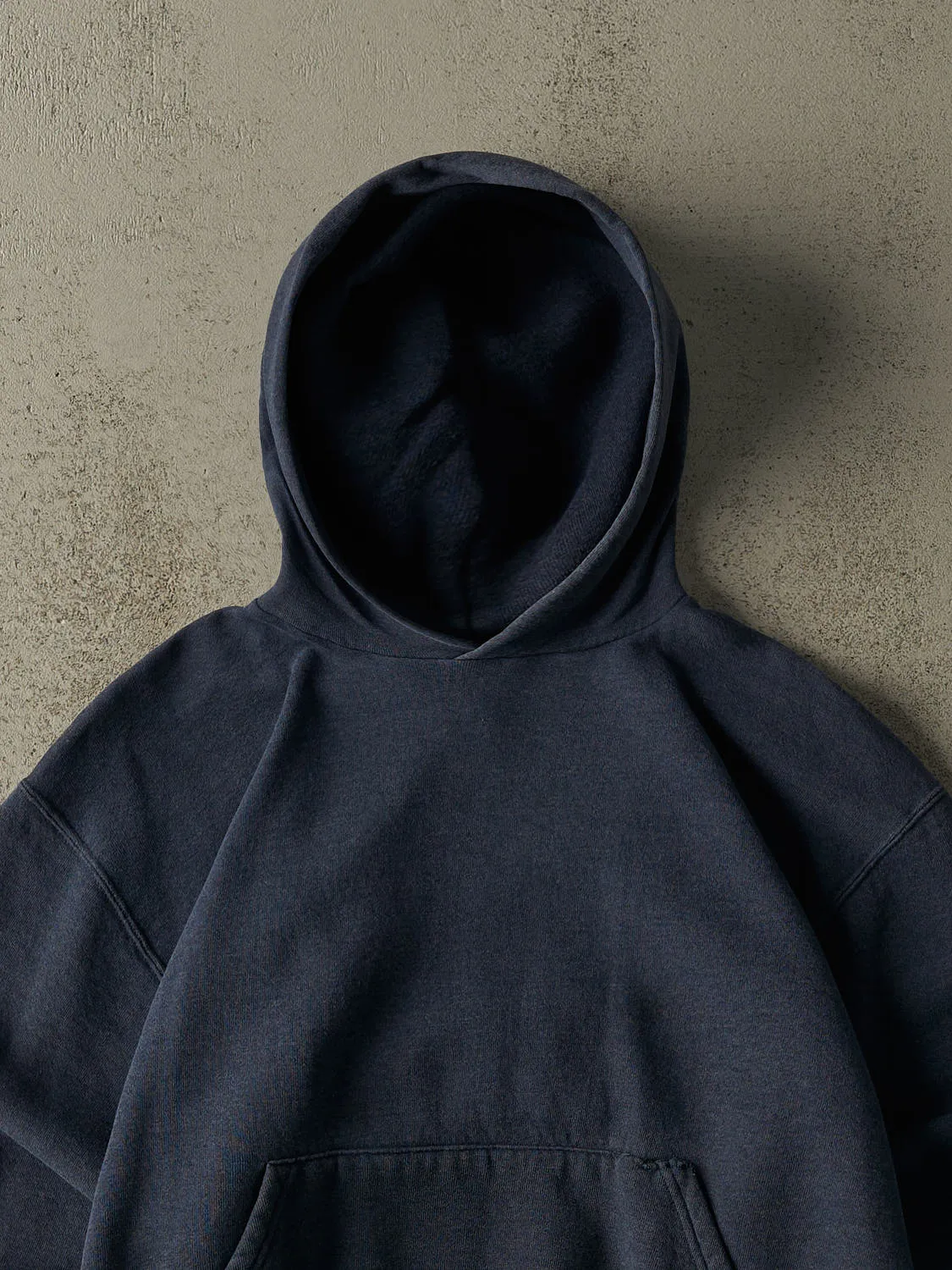 Vintage 90s Washed Navy Russell Athletic Blank Hoodie (S/M) sold by Rebalance Vintage product image thumbnail 2