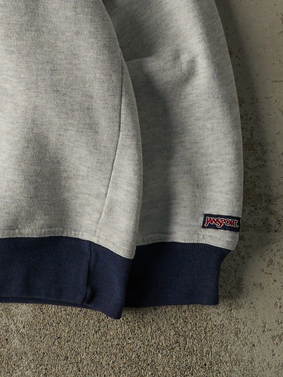 Vintage 90s Heather Grey Notre Dame Embroidered Boxy Crewneck (L) sold by Rebalance Vintage product image thumbnail 3