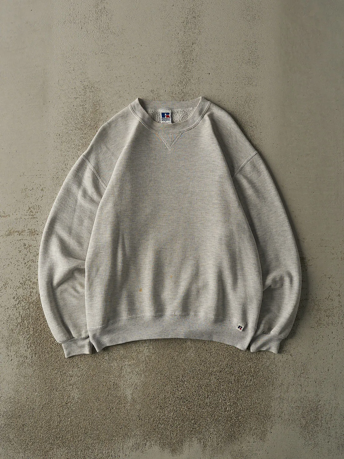 Vintage 90s Heather Grey Russell Athletic Blank Crewneck (M/L) sold by Rebalance Vintage