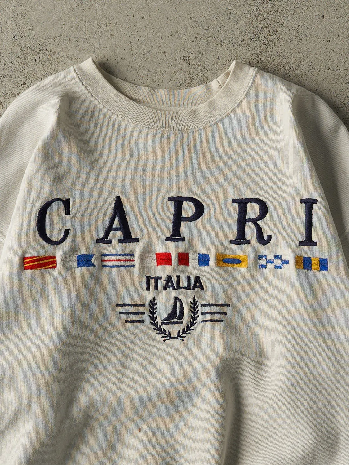 Vintage 90s White Capri Italia Embroidered Crewneck (M/L) sold by Rebalance Vintage product image thumbnail 2