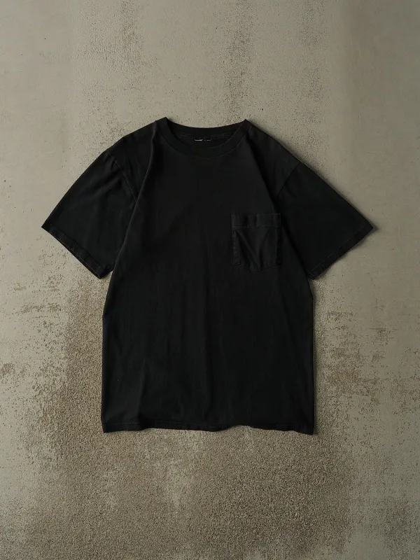 Vintage 90s Black Blank Pocket Tee (S/M) sold by Rebalance Vintage