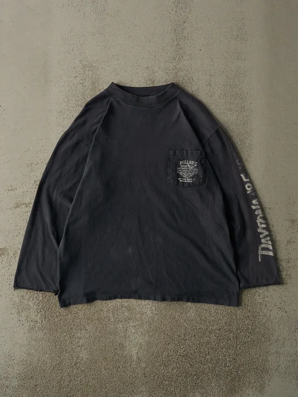 Vintage 85' Faded Black Daytona Bike Week Pocket Long Sleeve (M/L) sold by Rebalance Vintage