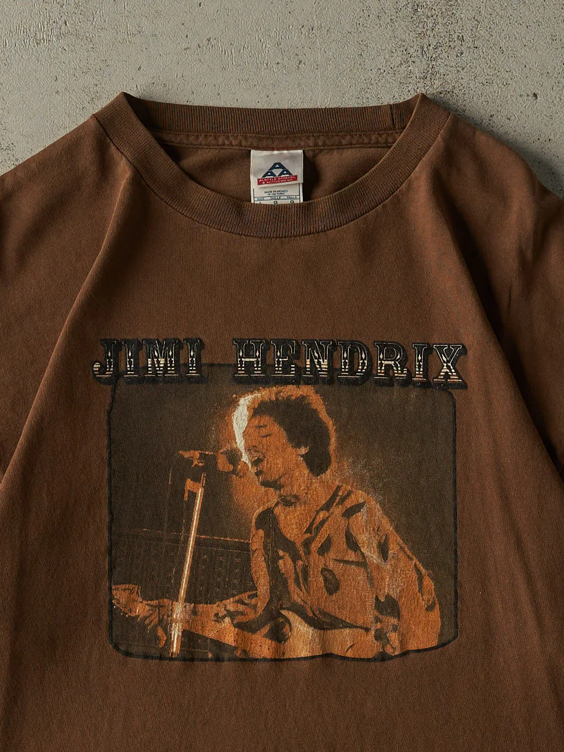 Vintage Y2K Sun Faded Brown Jimi Hendrix Tee (L/XL) sold by Rebalance Vintage product image thumbnail 2