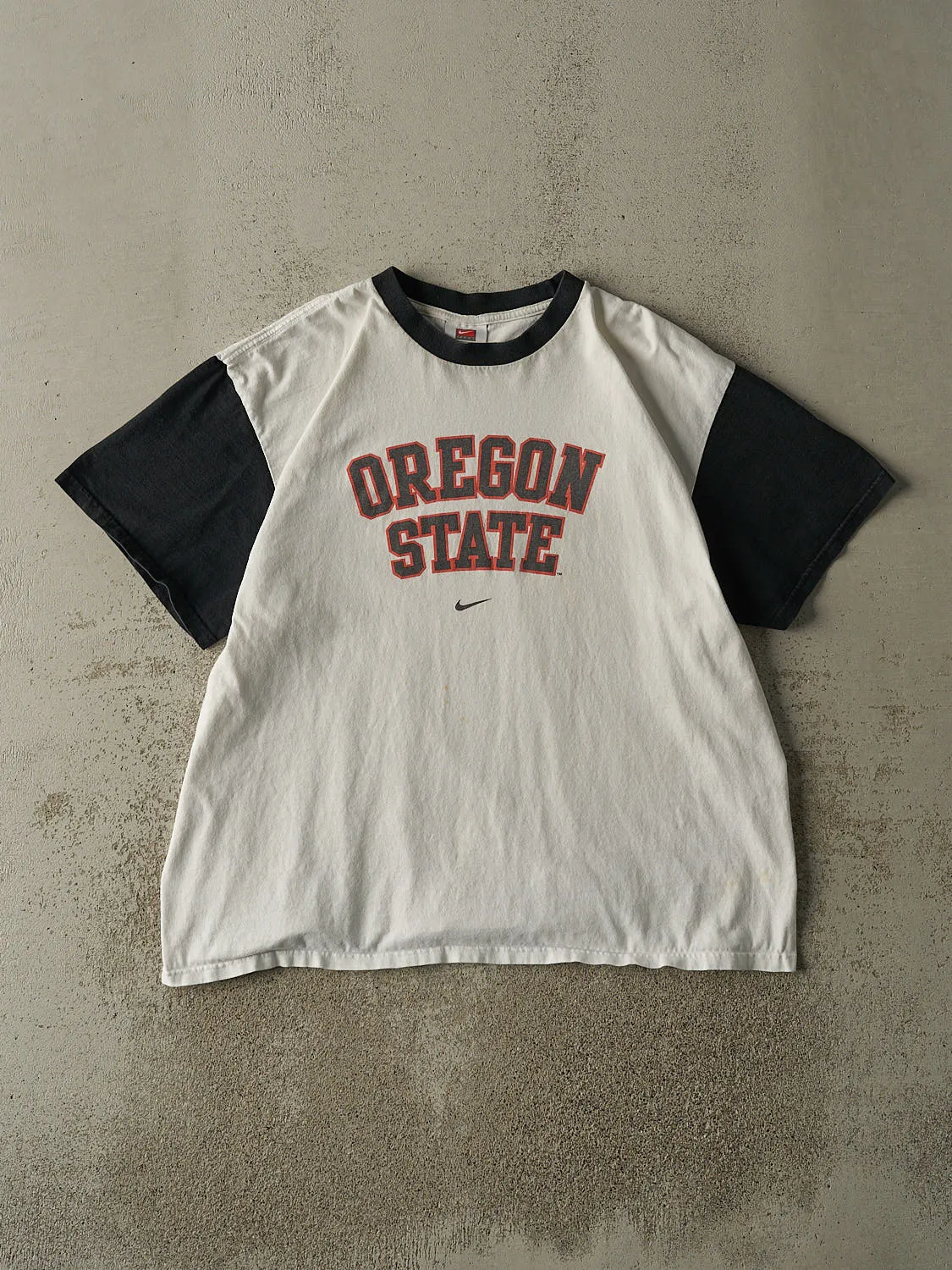 Vintage Y2K White & Black Oregon State Nike Boxy Tee (L/XL) sold by Rebalance Vintage