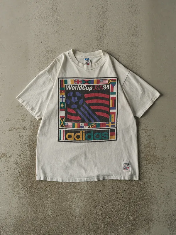 Vintage 94' White Adidas World Cup USA Soccer Tee (M/L) sold by Rebalance Vintage