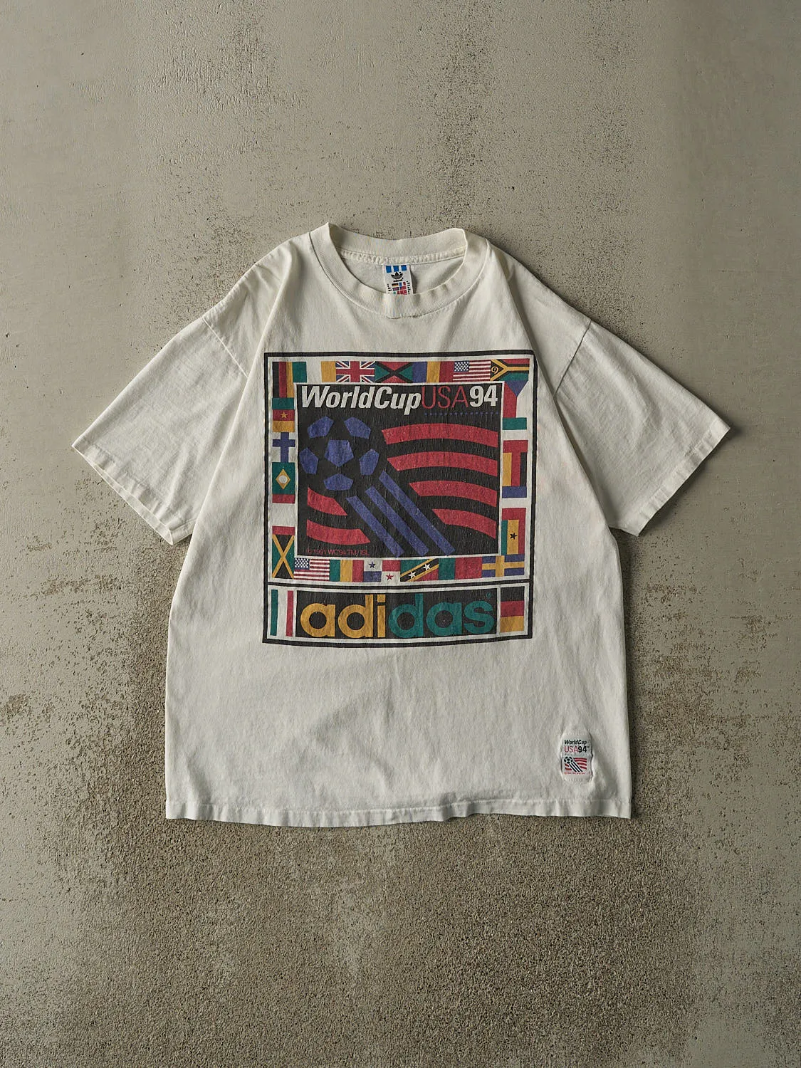 Vintage 94' White Adidas World Cup USA Soccer Tee (M/L) sold by Rebalance Vintage