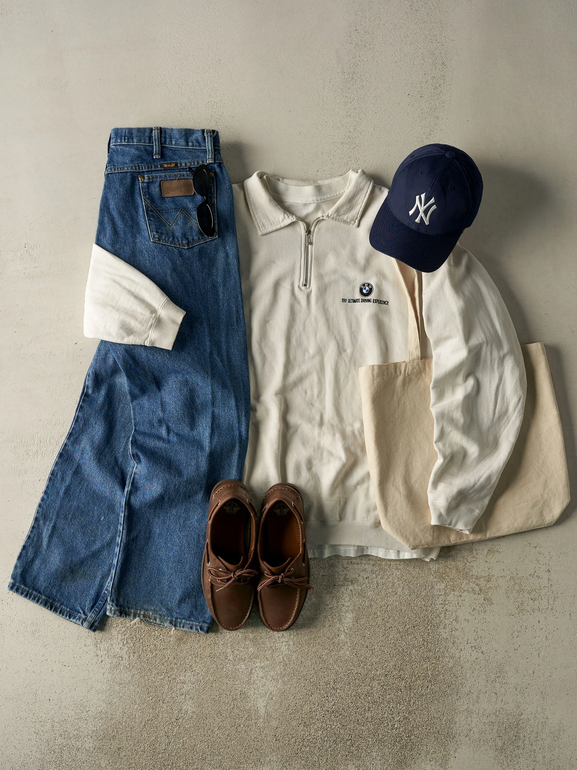 Vintage 90s White Roots BMW Logo Quarter Zip Sweatshirt (XL/XXL) sold by Rebalance Vintage product image thumbnail 2