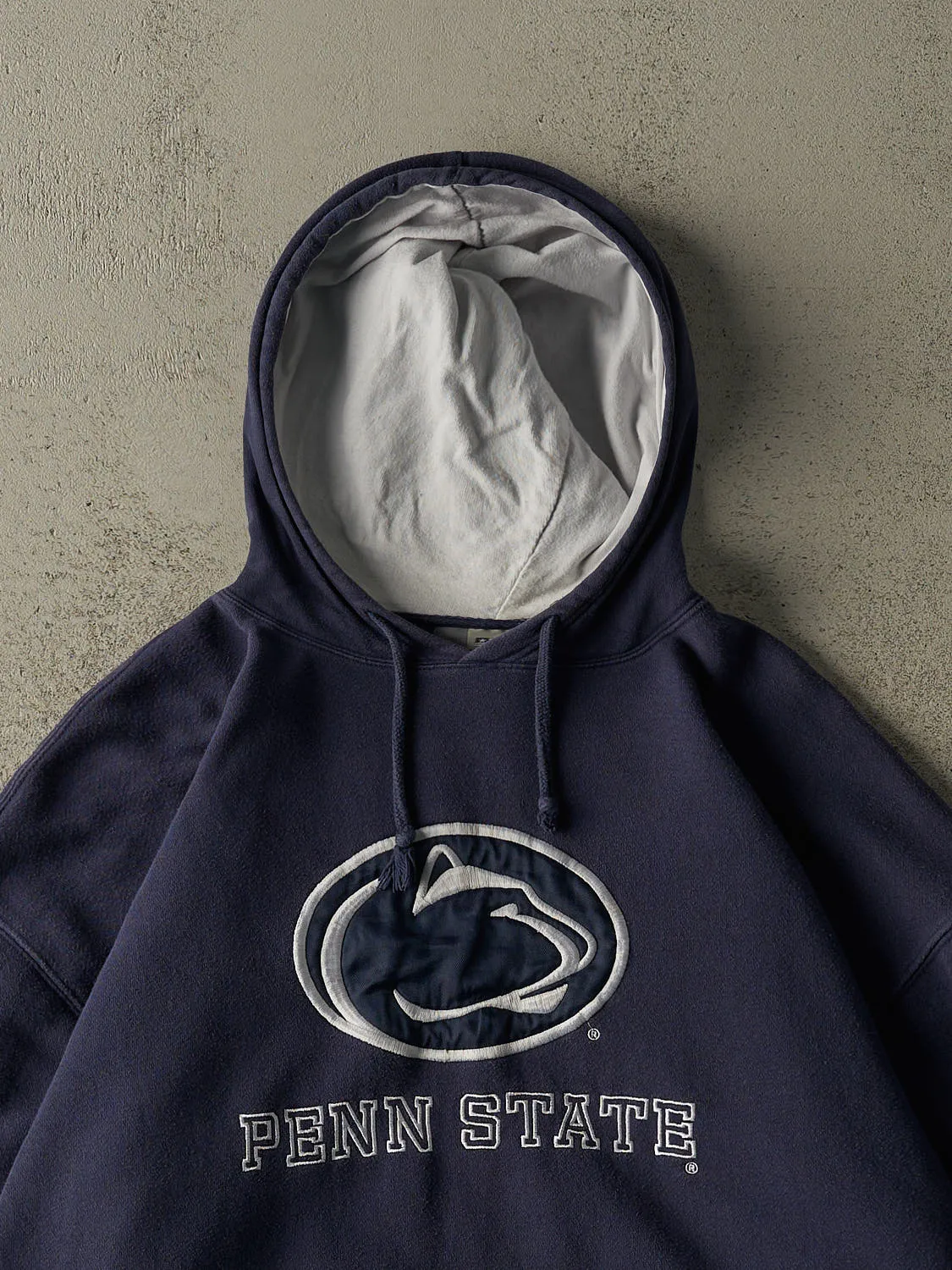 Vintage 90s Navy Blue Penn State Embroidered Hoodie (XXL) sold by Rebalance Vintage product image thumbnail 2