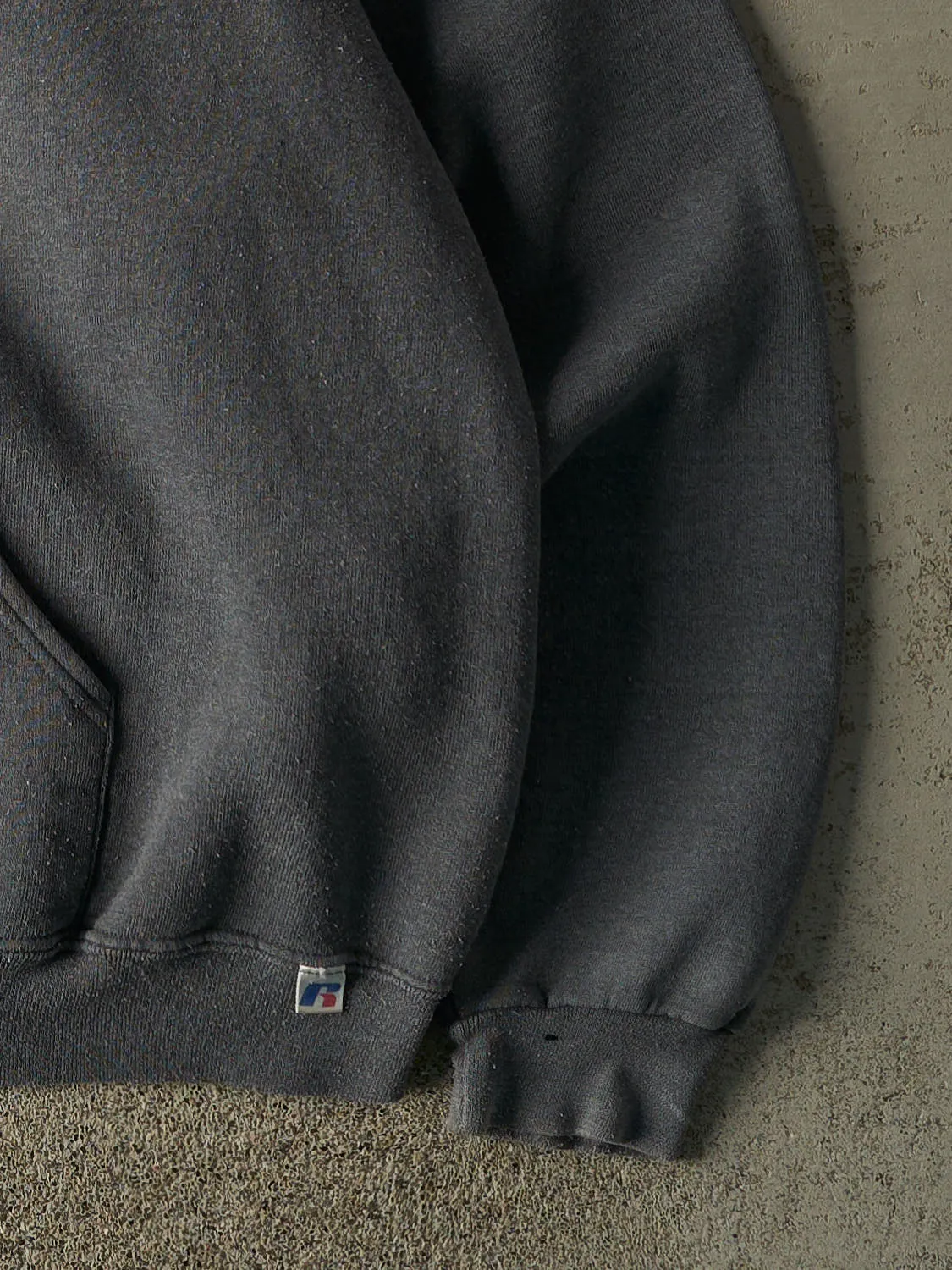 Vintage Y2K Charcoal Grey Russell Athletic Hoodie (XL/XXL) sold by Rebalance Vintage product image thumbnail 3