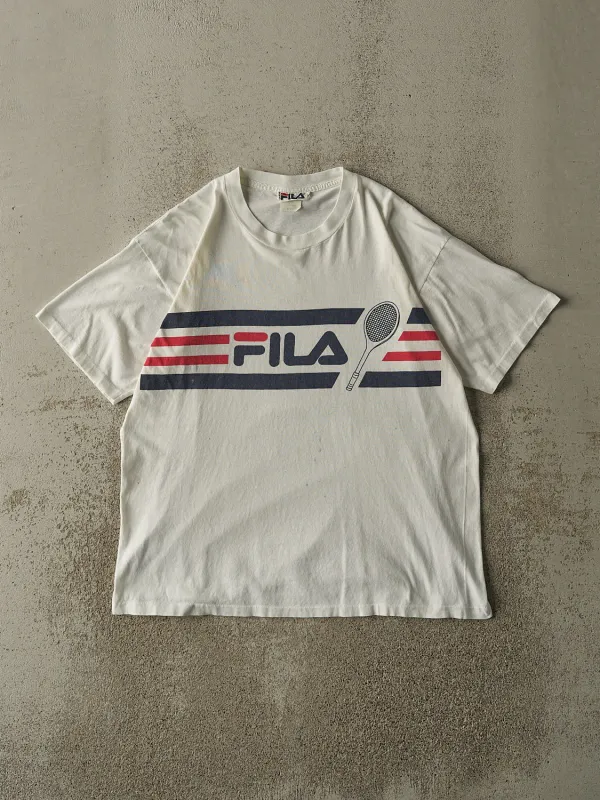 Vintage 80s White Fila Tennis Single Stitch Tee (M) made by Rebalance Vintage
