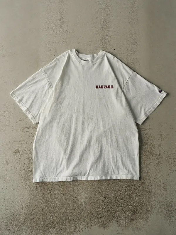 Vintage 90s White Harvard University Champion Tee (XL/XXL) sold by Rebalance Vintage