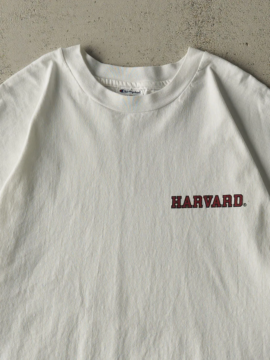 Vintage 90s White Harvard University Champion Tee (XL/XXL) sold by Rebalance Vintage product image thumbnail 2