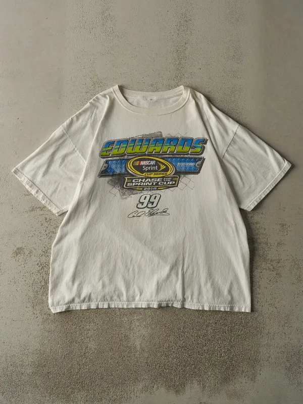 Vintage 10' White Carl Edwards Nascar Racing Tee (XL/XXL) sold by Rebalance Vintage