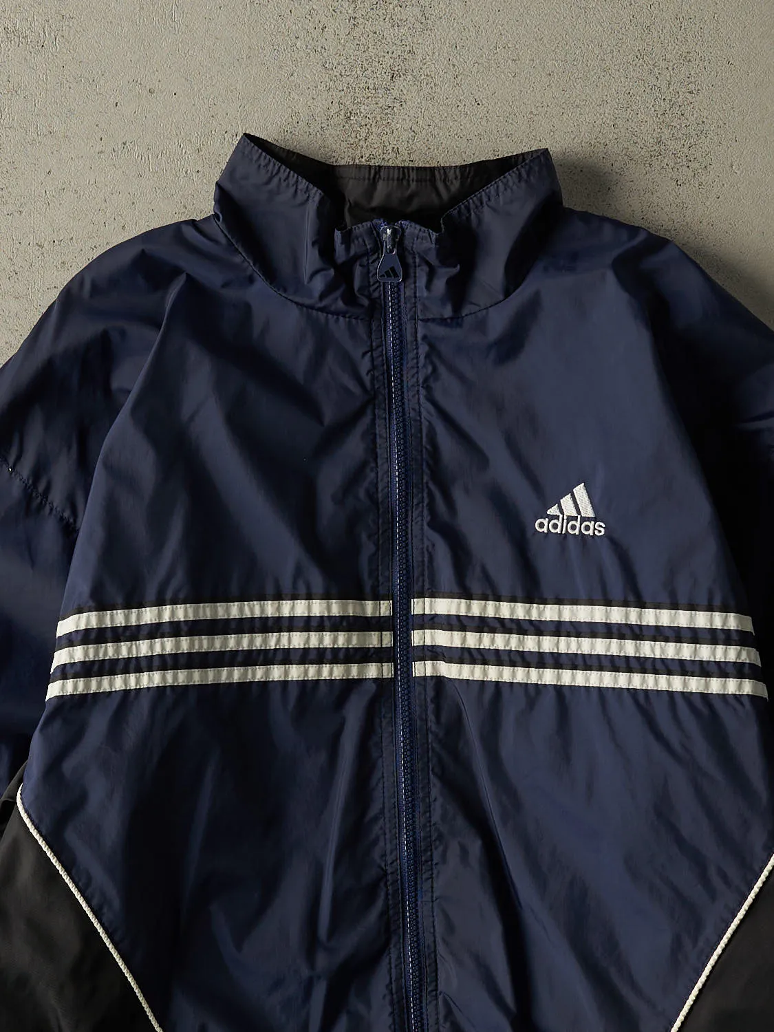 Vintage 90s Navy Blue Adidas Embroidered Track Jacket (M/L) sold by Rebalance Vintage product image thumbnail 2