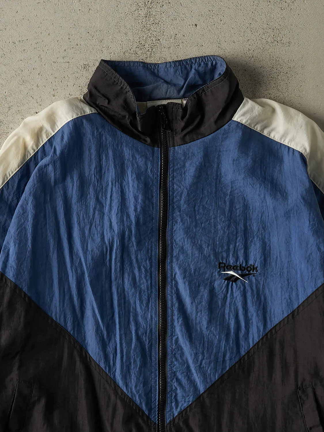 Vintage 90s Blue Black & White Reebok Track Jacket (L/XL) sold by Rebalance Vintage product image thumbnail 3