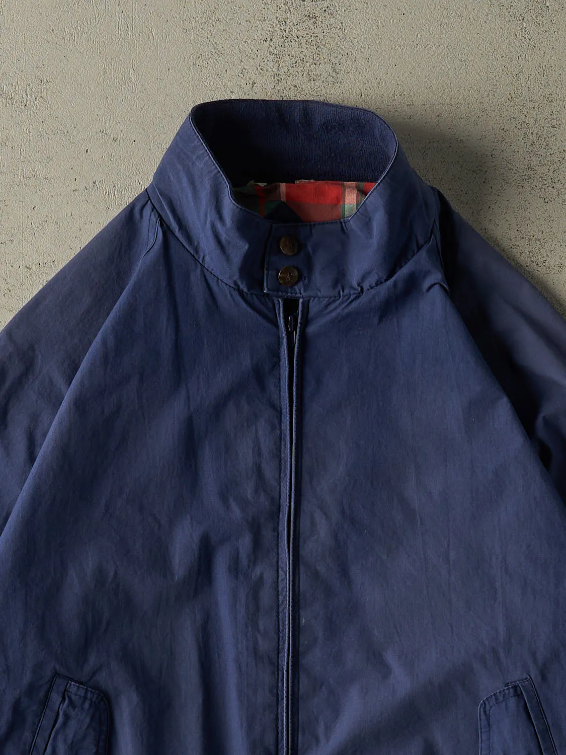 Vintage 90s Navy Blue American Eagle Harrington Bomber Jacket (L/XL) sold by Rebalance Vintage product image thumbnail 2