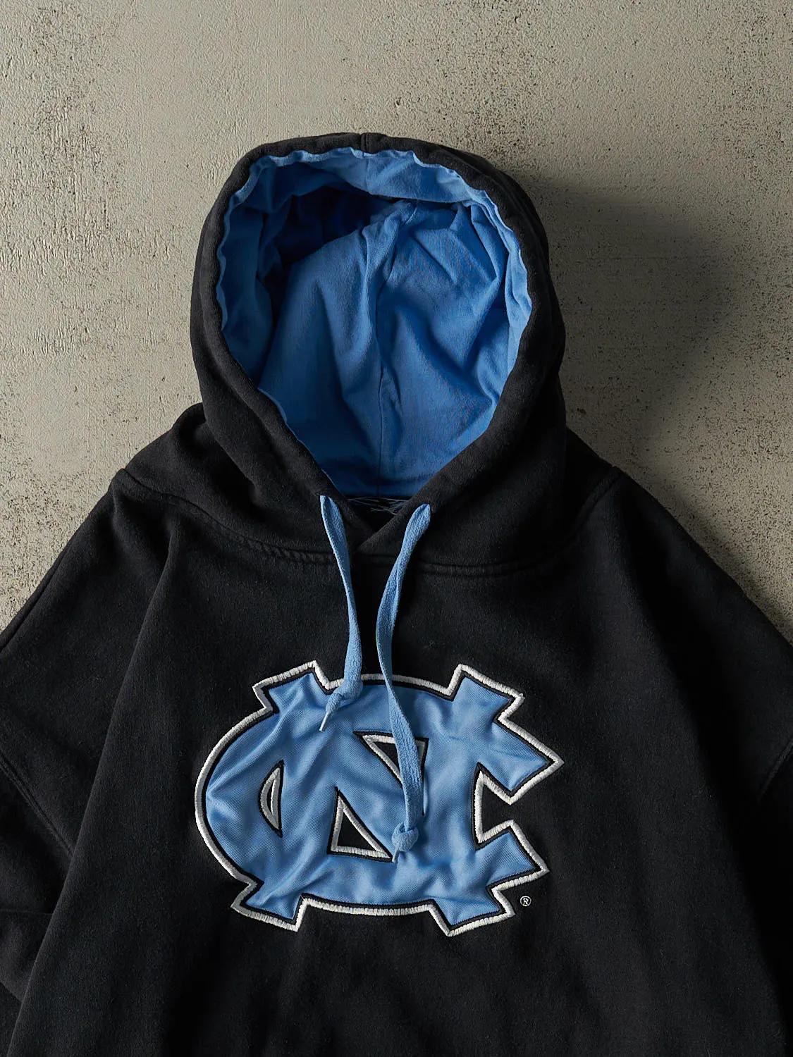 Vintage 90s Black University of North Carolina Embroidered Boxy Hoodie (M/L) sold by Rebalance Vintage product image thumbnail 2
