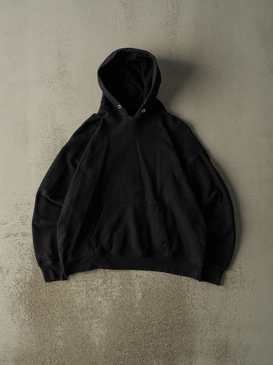 Vintage 90s Black Blank Boxy Hoodie (L/XL) sold by Rebalance Vintage