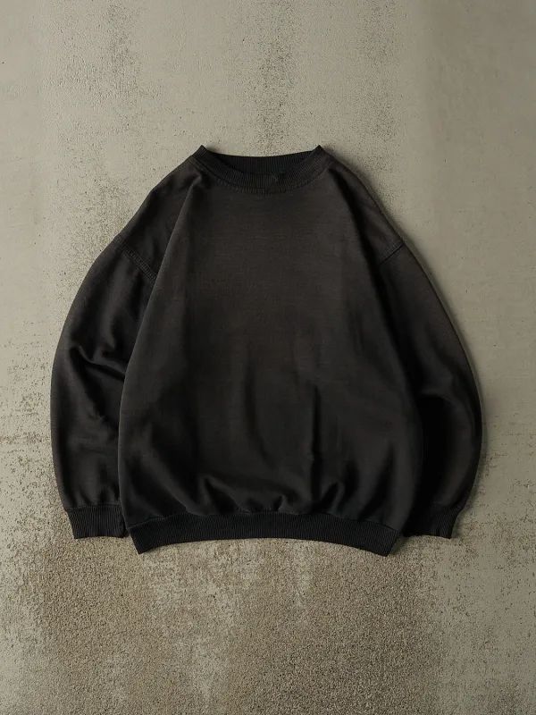 Vintage 90s Faded Black Blank Crewneck (M) sold by Rebalance Vintage
