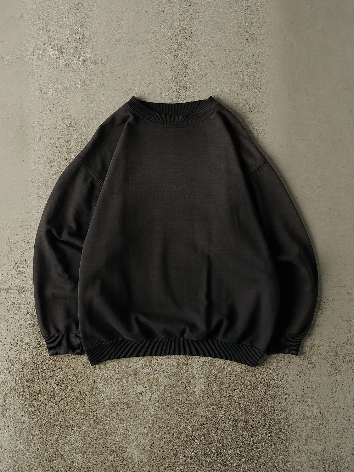 Vintage 90s Faded Black Blank Crewneck (M) sold by Rebalance Vintage