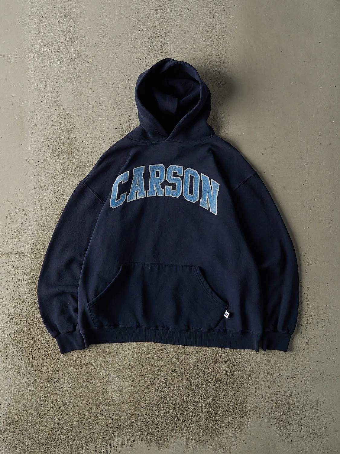 Vintage 90s Navy Blue Carson Russell Athletic Hoodie (M/L) sold by Rebalance Vintage