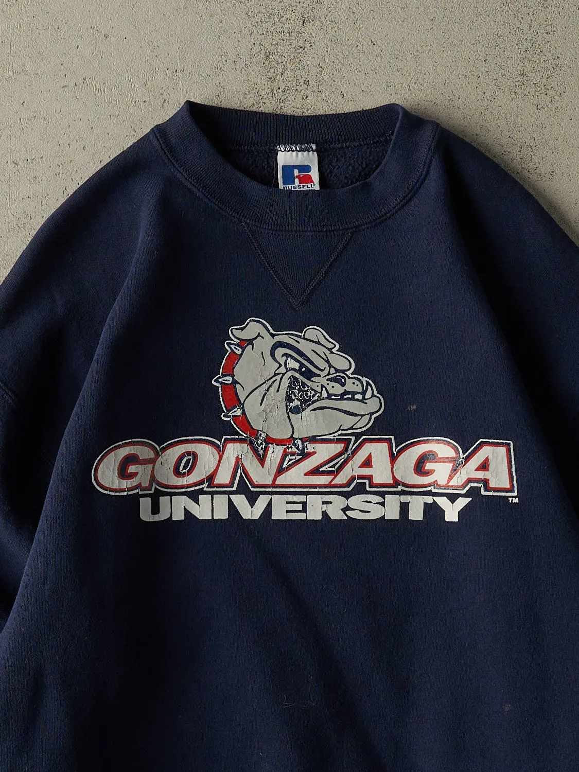 Vintage 90s Navy Blue Gonzaga University Bulldogs Russell Athletic Crewneck (M/L) sold by Rebalance Vintage product image thumbnail 2