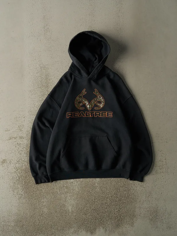 Vintage 90s Black Realtree Logo  Hoodie (L) sold by Rebalance Vintage