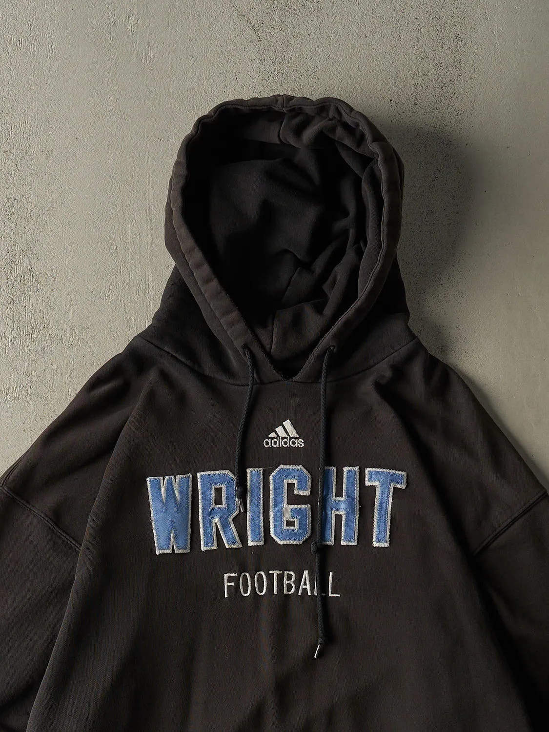 Vintage 90s Sun Faded Black Wright Football Adidas Embroidered Hoodie (XXL/XXXL) sold by Rebalance Vintage product image thumbnail 2