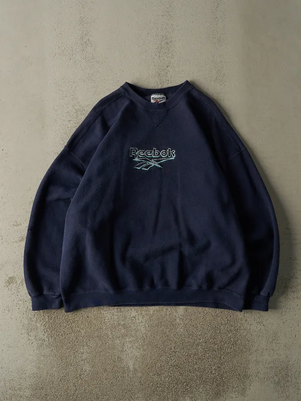 Vintage 90s Navy Blue Reebok Embroidered Crewneck (XL) made by Rebalance Vintage