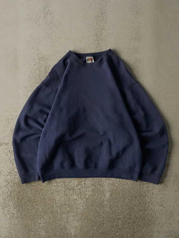 Vintage 90s Navy Blue  Blank Crewneck (S/M) sold by Rebalance Vintage